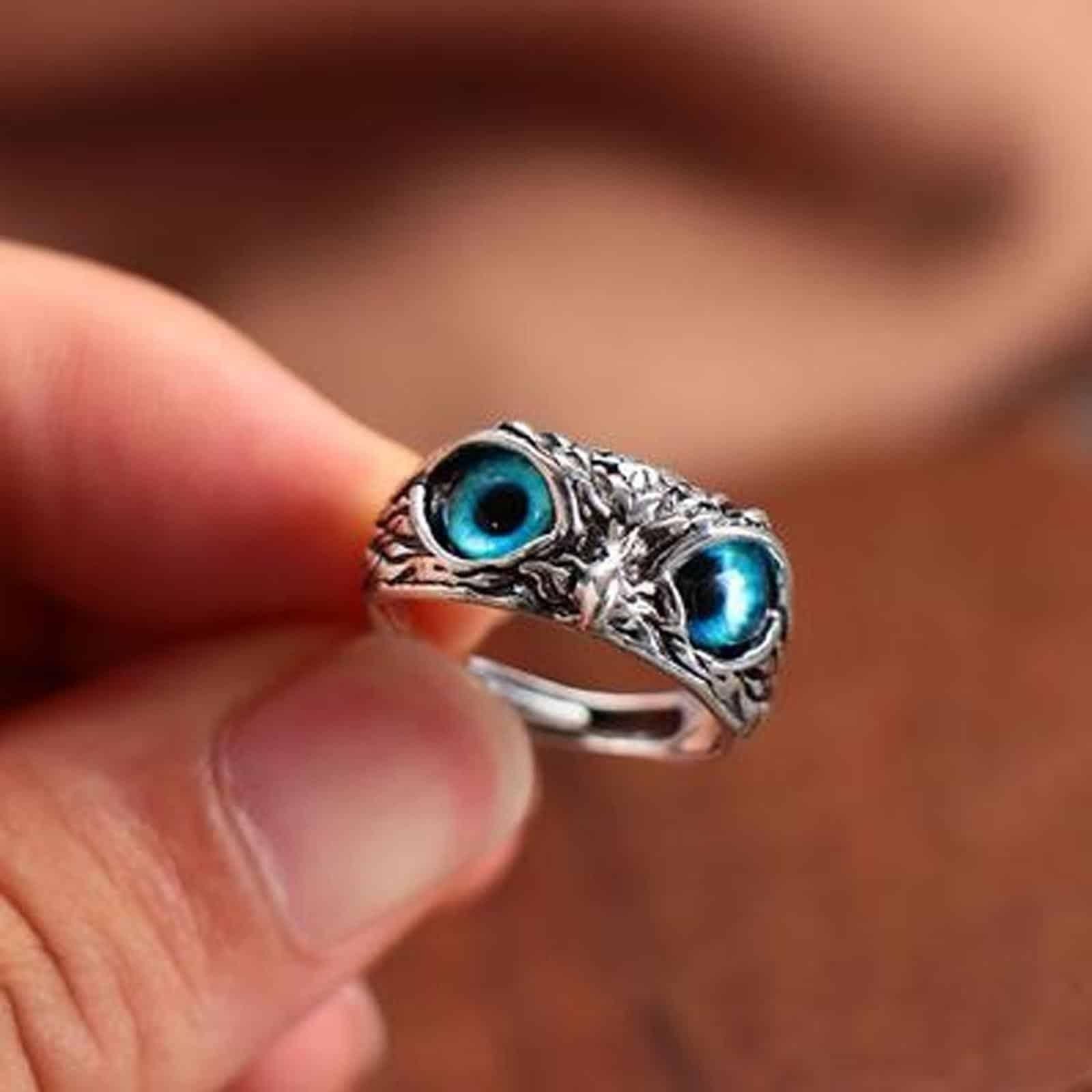 Attractive Silver Plated Owl Ring - Meoily