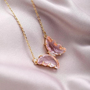 Stylish Pink Butterfly Necklace For Women and Girls - Meoily